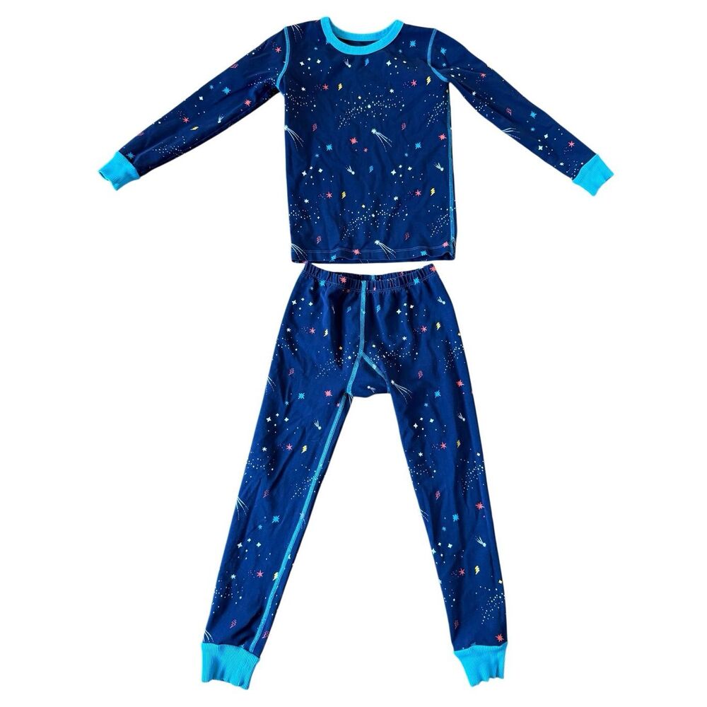Mightly organic cotton star space themed pajama set size 7